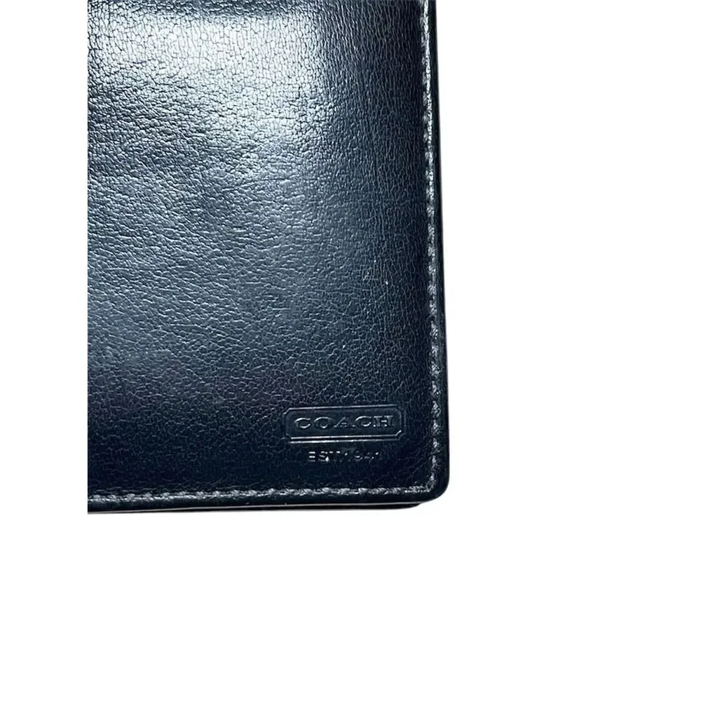 Coach Men's Black Slim Fold Wallet with Logo Accents in One Size